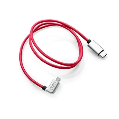 Abbildung von Audi 8S0051435J Ladekabel USB C auf Micro Kabel gewinkelt rot