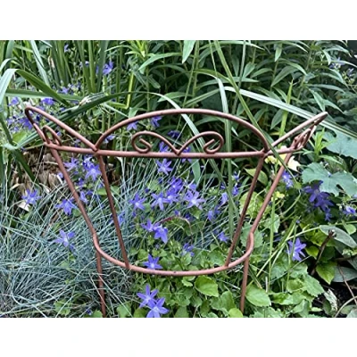 Abbildung von LB H&amp;F Lilienburg Rankhilfe Staudenhalter Bogen Pflanzenhalter, Blumenstütze Metall ROST Strauchstütze Pflanzenstütze Staudenhalter, Strauchhalter Hortensienstütze Pflanzstütze Rankelement Blumenhalter