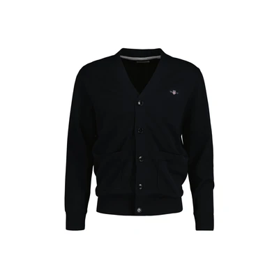 Abbildung von GANT Vneck Strickjacke, Herren, Größe: Large, Black