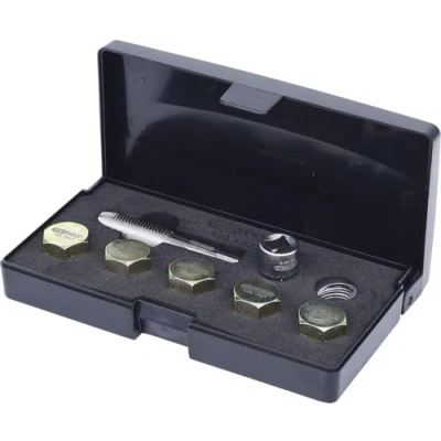 Abbildung von KS TOOLS 150.4925 Reparatursatz, Ölablassschraubengewinde M15x1,5 Kunststoffkoffer