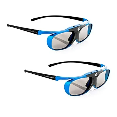 Abbildung von 2X Hi Shock Blue Heaven DLP LINK 3D Brille für Beamer/Projektor Kompatibel mit Optoma, LG, Viewsonic, Vivitec, Acer, BenQ 96 200 Hz akku wiederaufladbar