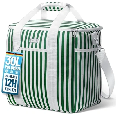 Abbildung von HOEL Kühltasche groß 30L faltbar Isolierte Thermotasche Lunchtasche wasserdicht &amp; auslaufsicher Isoliertasche für Auto Einkaufen Picknicktasche Lunch Bag Lunchbag