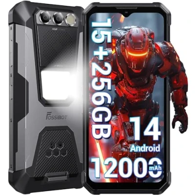 Abbildung von FOSSiBOT F106 Pro Rugged Smartphone Android 14 (2024), 48 MP + 20 Nachtsicht, 6,58 Zoll FHD+, 15 GB RAM 256 ROM, Lampe 512 lm Lautsprecher 110 dB, IP68/4G Dual SIM/NFC
