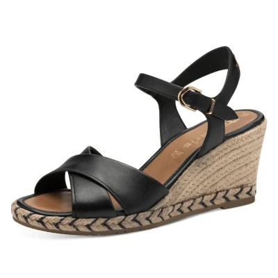 Abbildung von Tamaris Keilsandalette, Plateau, Sommerschuh, Riemchensandale mit verstellbarer Schnalle