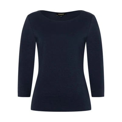 Abbildung von More &amp; WITH SLIT Detail Langarmshirt, Damen, Größe: 42, Dunkelblau