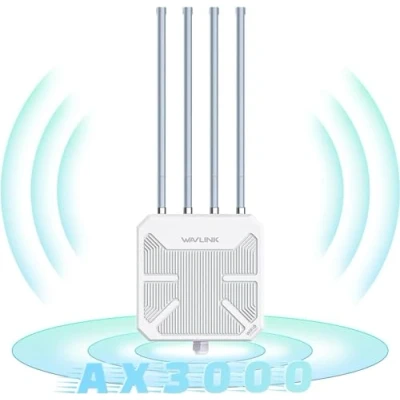 Abbildung von WLAN Repeater, Lange Reichweite, für den Außenbereich, leistungsstarker Signalverstärker, Antenne, Extender, 6 Wavlink AX3000 Mesh Outdoor PoE Zugangspunkt ideal große