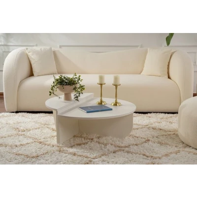 Abbildung von Design Couchtisch Restine L90cm Weißes Holz Menzzo