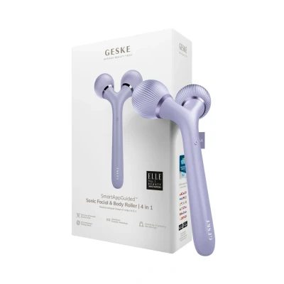 Abbildung von Geske SMARTAPPGUIDED Sonic Facial BODY Roller 4 IN 1 Gesichtspflege Zubehör, Größe: One Size, Purple