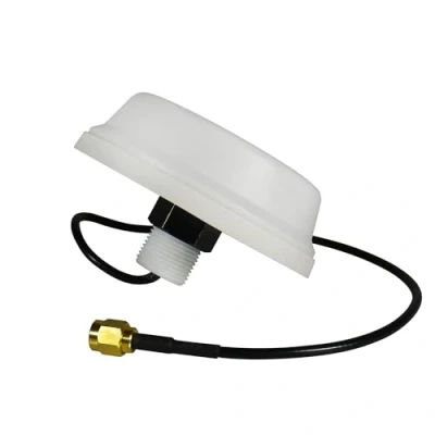 Abbildung von 2.4/5 GHz Dualband WLAN Rundstrahlantenne M2M Antenne, 3/5dBi, RP SMA Stecker, IP65 Gehäuse, IEEE 802.11 a/b/g/n/ac/ax (Weiß, 30cm Antennenkabel)