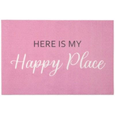 Abbildung von Primaflor Ideen in Textil Fußmatte &quot;VELVET HAPPY PLACE&quot;, rechteckig, Schmutzfangmatte, Motiv mit Spruch, rutschhemmend, waschbar