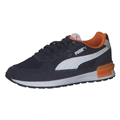 Abbildung von PUMA Graviton Jr Sneaker, Peacoat White Gray Violet Vibrant Orange, 35.5 EU