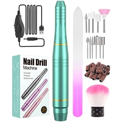 Abbildung von Eektrische Nagelfräser für Gelnägel Acrylnägel Kallus Entfernen, 20000U/Min Professionell Elektrisch Nagelfeile Einstellbarer Geschwindigkeit, 11 In 1 Maniküre Pediküre Set Anfänger Profi
