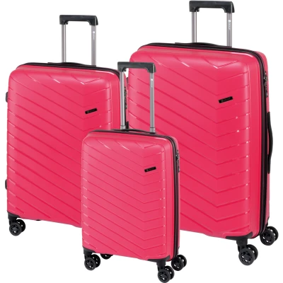 Abbildung von CHECK.IN Orlando Trolley Set 3 tlg. Magenta Koffer mit 4 Rollen Kofferset