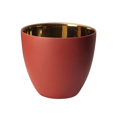 Abbildung von ASA Xmas Windlicht rot innen gold glänzend 7,2 x 6,5cm