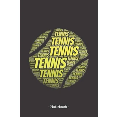 Abbildung von Tennis: Notizblock Notizbuch DIN A5, 120 Seiten Liniert, Lined, Linien Notizen, Termine, Planer, Tagebuch, Organisation Wortwolke Geschenk