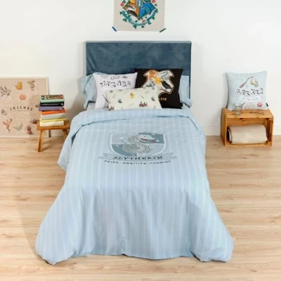 Abbildung von Belum Bettbezug Harry Potter, mit Knöpfen 100% Baumwolle, Modell Slytherin Sweet für 80 cm Bett (140 x 200 cm)