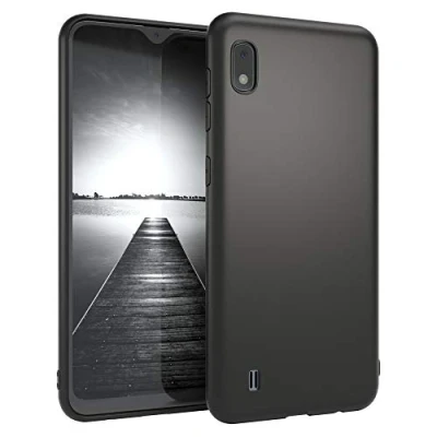 Abbildung von EAZY CASE Handyhülle Silikon mit Kameraschutz kompatibel Samsung Galaxy A10 in Schwarz Matt, Ultra dünn, Slimcover, Silikonhülle, Hülle, Softcase, Backcover