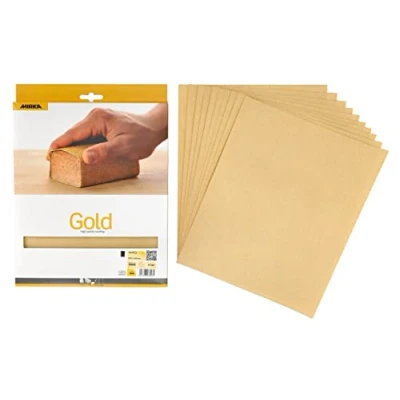 Abbildung von Mirka Gold Schleifpapier Schleifbögen / 230x280 mm Korn P180 10 Stk Zum Schleifen von Gips, Spachtel, Spanplatten, Holz, Lack