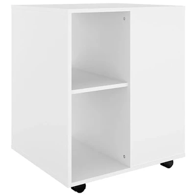 Abbildung von vidaXL Rollschrank mit Fächern Rollcontainer Büroschrank Aktenschrank Bürocontainer Schrank Büro Druckerschrank Weiß 60x53x72cm Holzwerkstoff