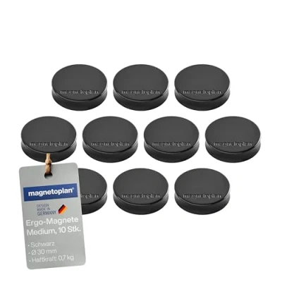 Abbildung von Magnetoplan Magnet Ergo Medium 1664012 30mm schwarz 10 Stück
