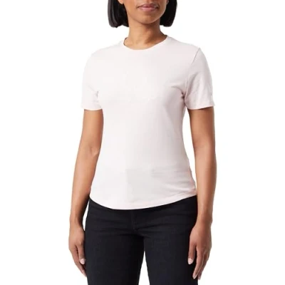 Abbildung von Tommy Hilfiger SLIM FLAG Script TEE Tshirt print, Damen, Größe: Medium, Whimsy pink