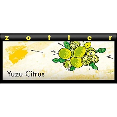 Abbildung von Zotter Dunkle Bergmilchschokolade mit japanischer Yuzu, handgeschöpft (70 g) Bio
