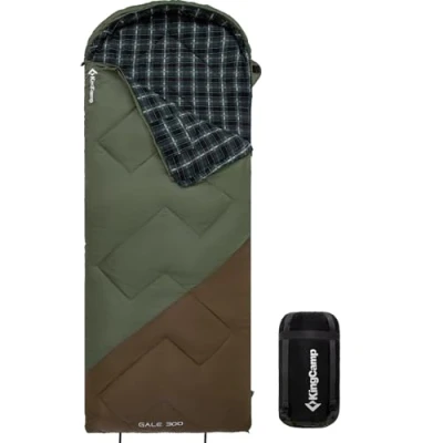 Abbildung von KingCamp Unisex Adult Schlafsack Winter, 300G Grün/Braun L, 230x90cm
