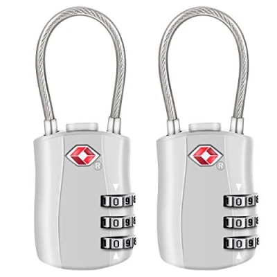 Abbildung von [2 Stück] TSA Gepäckschlösser, Diyife 3 stelliges Sicherheitsschloss, Kombinationsschlösser, Codeschloss für Reisekoffer Gepäcktasche Etui etc. (Silber)