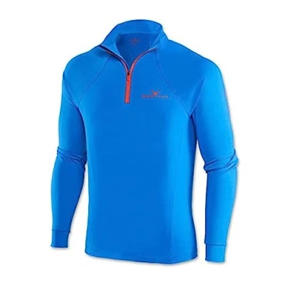 Abbildung von Black Crevice Herren Skirolli Zipper Shirt, hellblau/rot, XXL
