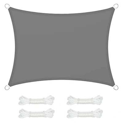 Abbildung von SONGMICS GSH34GYV1 Sonnensegel 3x4m Wasserdicht 665mm Wassersäule Sonnenschutz Polyester Reißfest 93% UV Schutz für Terrasse Garten Balkon