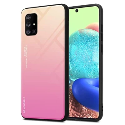 Abbildung von Cadorabo Hülle kompatibel mit Samsung Galaxy A71 5G Schutzhülle TPU Silikon Case Glas Slim Kratzfest Weiche Gummi Rundumschutz für in Schwarz