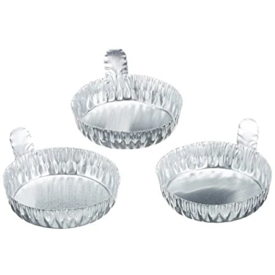 Abbildung von neoLab Aluschalen mit Griff, 60 ml, Silber, 55 mm Durchmesser, 14 Höhe, Größe II, 100 Stück