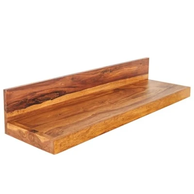 Abbildung von Riess Ambiente Massives Wandregal MAKASSAR 80cm Natur Sheeshamholz Stone Finish Handmade