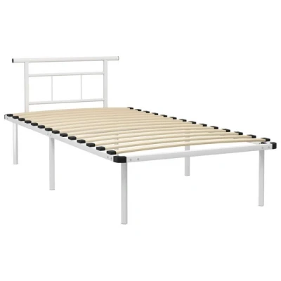 Abbildung von vidaXL Bett Bettgestell Weiß Metall 100x200 cm