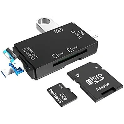 Abbildung von kartenlesegerät sd kartenleser USB Card Reader,6 In 1 Micro Adapter c Unterstützt SD/MicroSD/TF/SDHC/SDXC/MMC für Windows/Mac Notebook Smartphone mit OTG