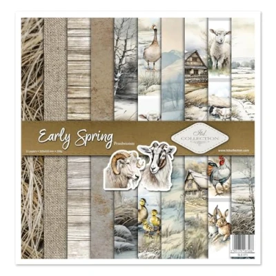 Abbildung von ITD Collection scrapbooking package 12x12 inches, paper, decorative decoupage, card making, paper size 310x320mm (SLS 073 Early Spring)