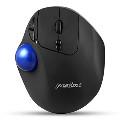 Abbildung von perixx PERIPRO 801 Bluetooth 5.1 Trackball Maus, eingebauter 1,34 Zoll mit Zeigefunktion, schwarz