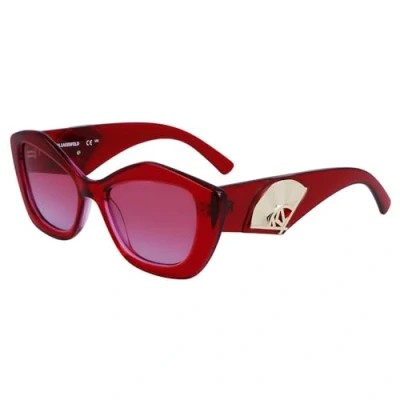 Abbildung von Karl Lagerfeld Damen KL6127S 626 Gläser SONNENBRILLEN Acetat Rot Rosa Cat Eye Normal