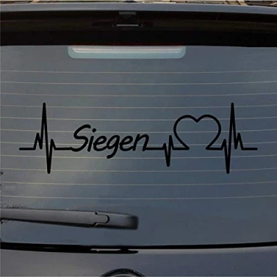Abbildung von Hellweg Druckerei Siegen Herzschlag Puls Stadt Liebe Auto Aufkleber Sticker Heckscheibenaufkleber