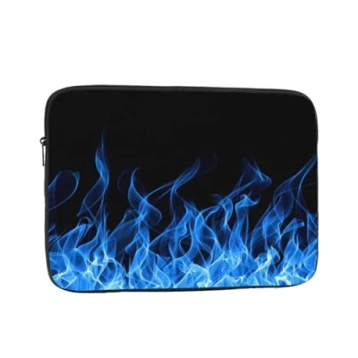 Abbildung von Blaue Flamme bedruckte Laptophülle für 12 Zoll Laptop, stoßfestes Oxford Gewebe, Laptop Schutzhülle, Laptoptasche