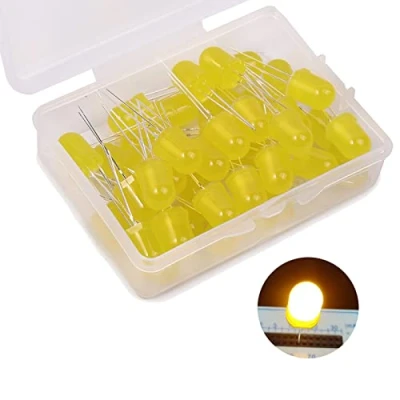 Abbildung von 10mm LED Leuchtdiode, 40 Stück Gelb Dioden, 10 mm Sortimentskits für Wissenschaftsprojekte, Schulen und Heimwerkerprojekte (10 Stück)