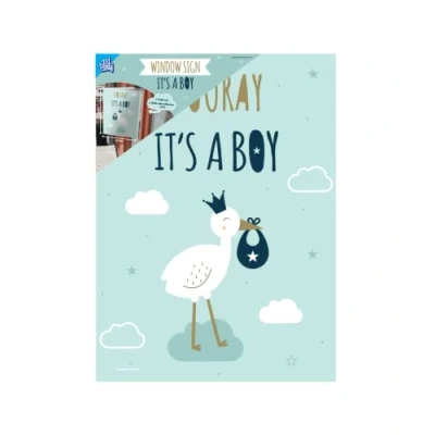 Abbildung von PD Party 7006025 Dekoration Window Signs Fenster Zeichen Vorstand Partei Newborn baby boy, 60cm Länge x 45cm Breite 50cm Höhe