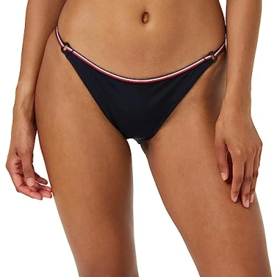 Abbildung von Tommy Hilfiger Damen Bikinihose mit Flaggen Logo, Blau (Desert Sky), L