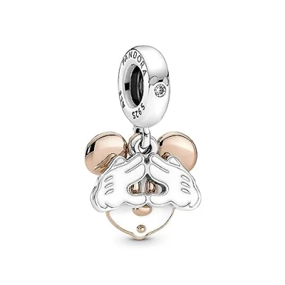 Abbildung von PANDORA ROSE DISNEY Charm Anhänger &quot;Mickey Mouse&quot; Silber Emaille Weiß 780112C01