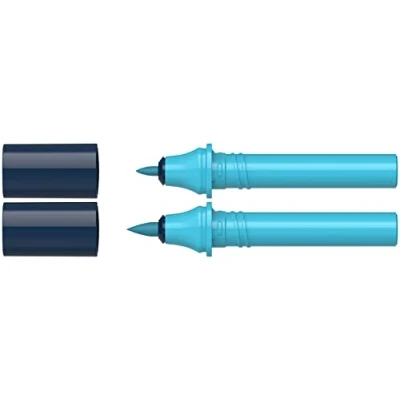 Abbildung von Schneider 040 Paint It Twinmarker Patronen (Brush Tip &amp; 1,0 mm Rundspitze, farbintensive Tinte auf Wasserbasis, für die Anwendung Papier, &gt;95% recycelter Kunststoff) alaska blue 026