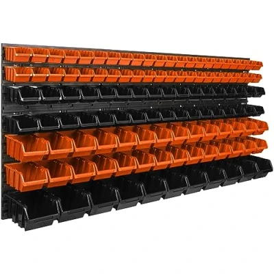 Abbildung von botle 117 stck. Box Lagersystem Wandregal 173 x 78cm Stapelboxen Schüttenregal Sichtlagerkästen Extra Starke Wandplatten Regal Erweiterbar Werkstattregal Lagerregal Werkstattwandregal Steckregal