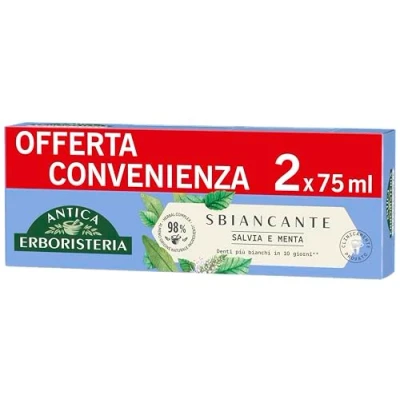 Abbildung von Antica Erboristeria Aufhellende Zahnpasta, weißere Zähne, 75 ml x 2