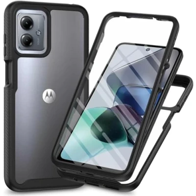 Abbildung von XINNI Hülle für Motorola Moto G84, 360 Grad Stoßfeste Schutzhülle mit Integriertem Bildschirmschutz, Robuster Bumper Outdoor Full Body Case, Schwarz