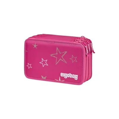 Abbildung von ergobag Maxi Mäppchen Set 40 Teilig, Lyra Bunt und Filzstifte, Kleingeld Fach, Lineal, Schere SternzauBär Pink