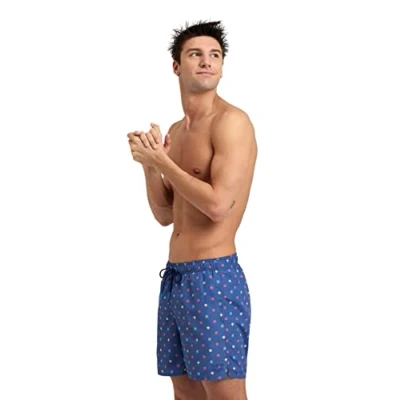 Abbildung von ARENA Herren Men&#039;s Beach Boxer Allover Swim Trunks, Grey Blue Microflower Multi, L EU